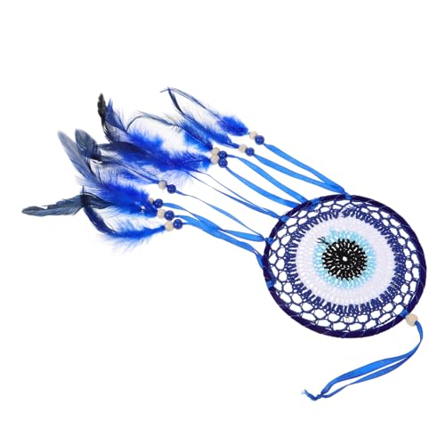 STOBAZA Evil Eye Dream Catcher Wall Hanging Decoration Handmade Macrame Beaded Ornament for Home Luck and Unique Aesthetic for Living Room Bedroom Decor