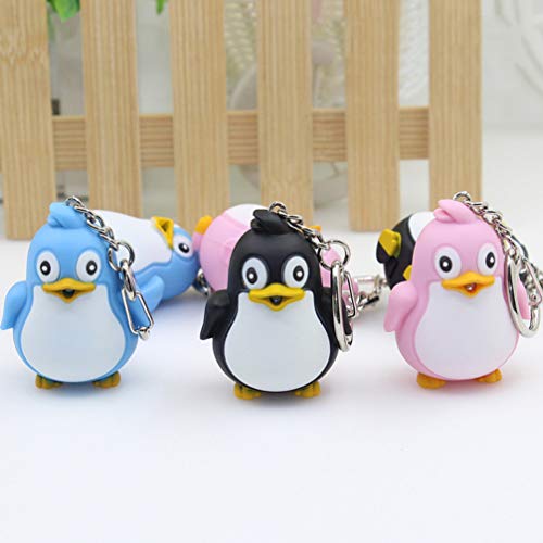 Chaveiro de pinguim PRETYZOOM com LED luminoso para chaveiro, chaveiro de decoração brilhante 2 peça