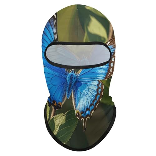 Balaclava para hombre y mujer, máscara para esquiar con diseño de mariposa azul, cubreboca completo para ciclismo miniatura 7