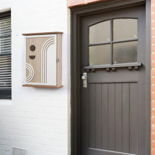 Organizador decorativo de pared Hrippy con caja de llaves de madera para entrada 3