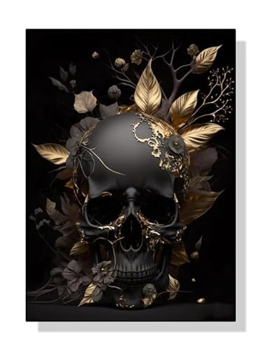 XXRLSUDJ Carteles abstractos de esqueletos de flores y pinturas al óleo grabadas pintura retro de flores Sala de estar pared arte decoración del hogar sin marco-A_40x50cm