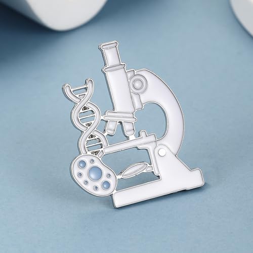 Image of Science and Medical Microscope Brooch,Colorful Enamel Lab Pin Jewelry for Scientists Laboratory Enthusiasts Badge Gifts