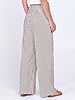 ANRABESS Womens Striped Gingham Palazzo Pants Wide Leg High Waisted Lounge Pajama Pants Cute Casual Trousers with Pockets Brown White Stripe Medium #3
