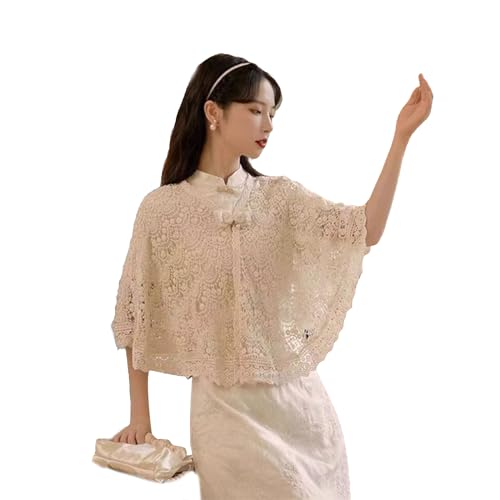 Shawl,Elegant and Trendy Shawl for Women Shawl Wrap for Qipao Blouse Dress Elegant Knitted Shawl Flower Pattern3