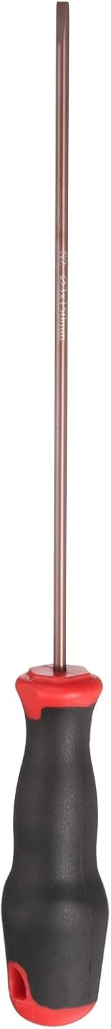 HARFINGTON SL8 Flat Head Screwdriver 12.99" Magnetic Screwdrivers 5.12" Heat-Treated S2 Alloy Steel with Ergonomic Handle for DIY Repairing, Red Brown