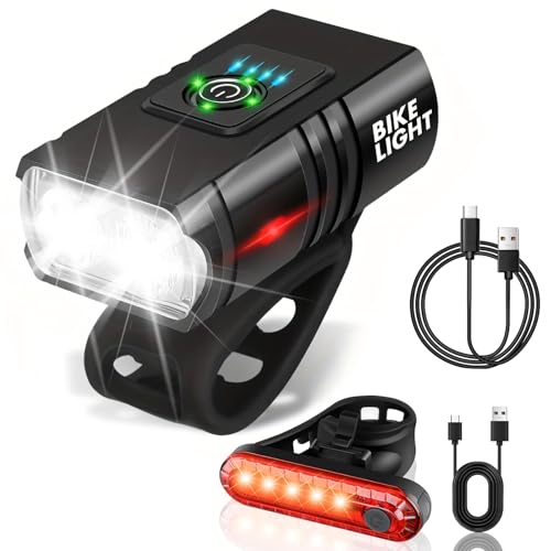 Amazon Woobroo Rechargeable Bike Lights Set Front and Back, LED Ultra Bright 6 Light Modes Bicycle Lights, Super Long Standby & IP65 Waterproof Bike Light Set, Road Mountain, Black #ad
