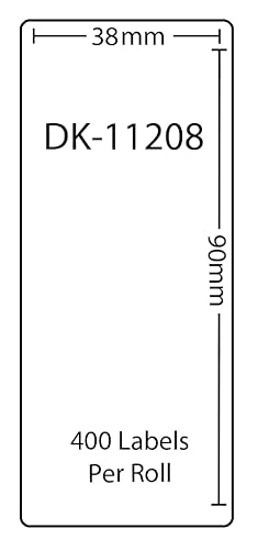 Compatible DK-11208 38mm x 90mm White Thermal Standard Address Labels Compatible with Brother QL-500 550 570 700 710W 720NW 800 810W 820NWB 1050 1100 1110NWB Printers - Image 2