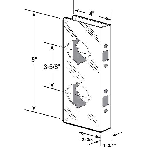 Refuerzo de Cerradura y Puerta Prime-Line MP9409, 1-3/4 pulg. x 2-3/8 pulg. | Latón Sólido, Acabado Pulido, Paquete Individual miniatura 2