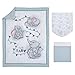 Disney Dumbo Hello Baby Grey and White Circus Banner 3 Piece Nursery Crib Bedding Set - Comforter, Fitted Crib Sheet, and Crib Skirt