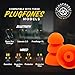 Plugfones Replacement Earplugs - 27 dB NRR Certified ComfortTiered Silicone Tips for In-Ear Earplug Earbuds - Compatible with Plugfones - Noise-Reducing, Comfortable & Durable - 5 Pairs/10-Pack Orange