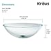 KRAUS Round Crystal Clear Glass Vessel Bathroom Sink, 16 1/2 inch GV-100