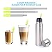 2 Pack Reusable Portable Metal Straws, Fomuson Telescopic Foldable Stainless-Steel Drinking Straw with Case and Cleaning Brush Carabiner for Coffee Juice Smoothie Milkshake BPA Free (Green, Pink)
