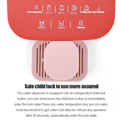 Distributore di acqua calda istantanea portatile, 5 impostazioni di temperatura blocco automatico, riscaldatore desktop compatto per la bottiglia del bambino del tè del caffè, blu, 1.5kg design legger