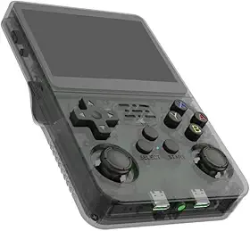 Console de jogos portátil retrô, console de videogame R36S com 15.000+ jogos, sistema Linux, tela IPS de 3,5 polegadas, reprodutor de vídeo de bolso com cartão TF 64GB - Preto