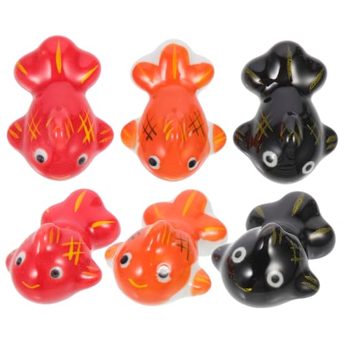 DOITOOL 6個 年年有魚食卓飾り 和風製魚型箸置き フォークスプーン対応実用的小型テーブルデコレーション