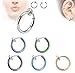 yueton 10 Pairs Non - Piercing Fake Spring Septum Nose Lips Ear Ring Hoop Clip On