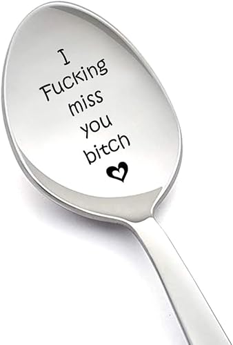 Cucharas de amistad de larga distancia, regalos para mejores amigos I Fucking Miss You Bitch Cuchara regalos para mejor amiga mudanza regalo para