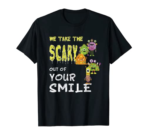 Dentista Halloween Camiseta Higiene Ortodoncista Monstruos Lindos Camiseta