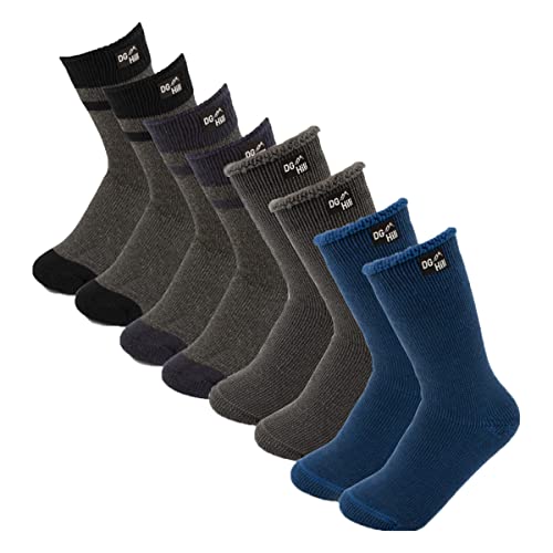 DG Hill Thermal Socks for Women Men - Winter Thick Crew Sock Cold Weather Boot Socks - Heated Socks Pack Hiking Snow Athletic Thick Sock