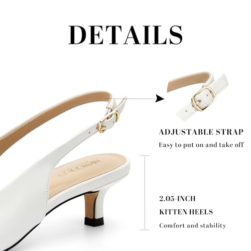 Women's Kitten Heels Slingback Pointed Closed Toe Ankle Strap Elegant Women Pumps Shoes for Dating Wedding3