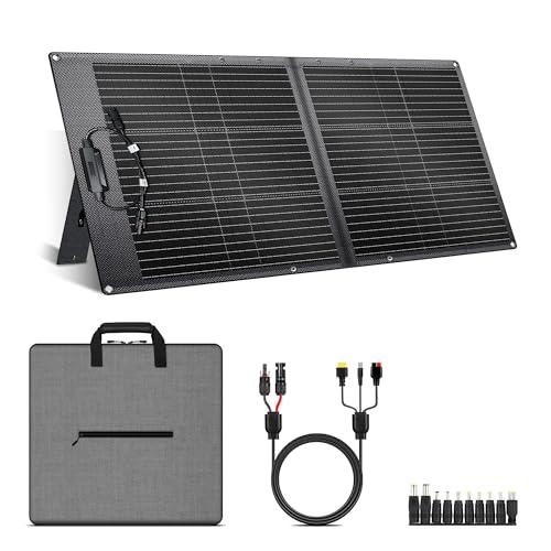 Ctolity 100W Portable Solar Panel for Power Station 20V ETFE Foldable Solar Panel Charger with 23.7% High Efficiency for Outdoor Camping RV Trip Emergency Power Supply Off-Grid
