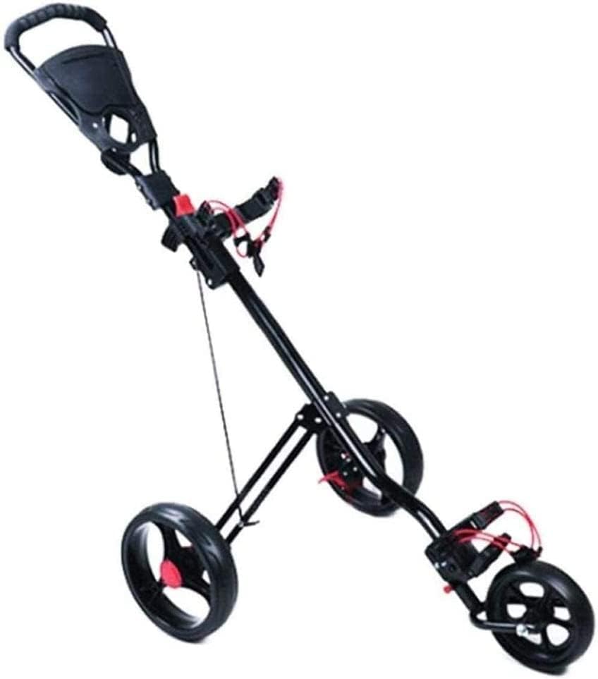 Golf Trolley Golf Push Cart Foldable Golf Trolley 3 Wheel Golf Push Cart Golf Cart Swivel Foldable Push Pull Cart Golf Trolley Collapsible Cart One Second to Open and Close