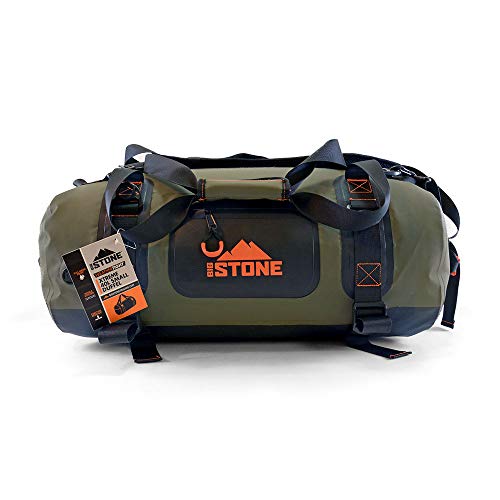 Big Stone Fully Waterproof, airtight, Submersible, Heavy Duty, Rugged, Scuba Zipper Dry Bag - Carry as Duffel, Backpack or Shoulder - Small (40 Liter)