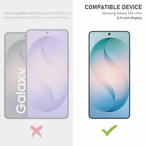 Image of SupCares Tempered Glass for Samsung Galaxy S26 Ultra (6.9 Inch) With Installation Kit | 9H Edge to Edge Screen Protector | Black