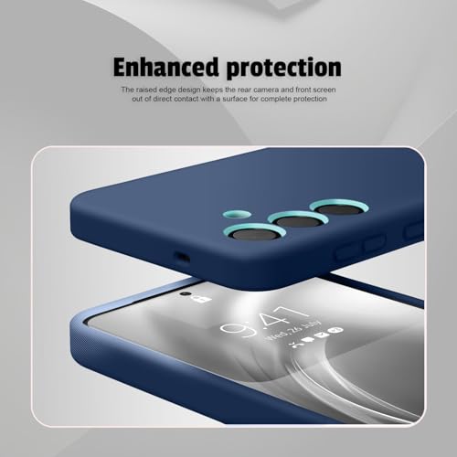 Image of LIRAMARK Liquid Silicone Soft Back Cover Case for Samsung Galaxy S25 5G (Midnight Blue)
