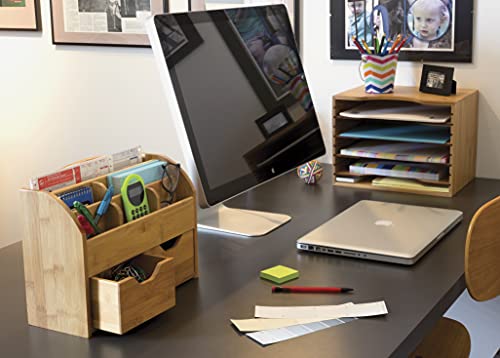 image for Lipper International 811 Bamboo Wood File Organizer with 4 Dividers, 1