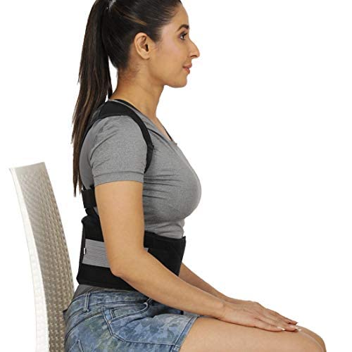 JSB BS63 Back Posture Corrector Belt for Men & Women Lightweight Daily Use Shoulder Pain Relief Support Brace (XXL) (Black) 1