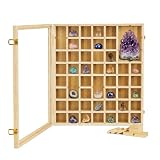 Adjustable Rock Display Case, Large Rock Collection Box with Shelves