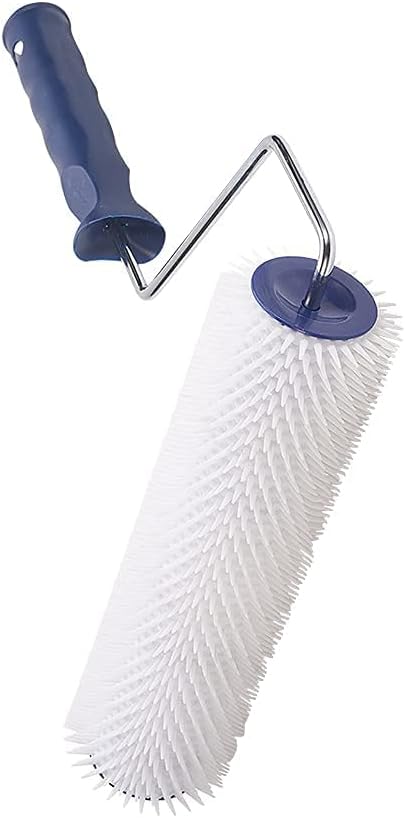 Auniwaig Embossing Pattern Paint Roller 11mm Tooth Height Plastic Handle for Household Wall Painting DIY Wall Decoration Art Paint Tools White