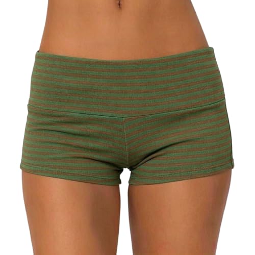 Image of Women Fold Over Mini Shorts Y2K Lounge Pajama Bottoms Low Rise Booty Shorts