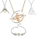 Juego de joyas de 4 Collares con Forma de Serpiente Dorada para los Fans, colección de Regalos mágicos para Cosplay, joyería para Mujer y niña