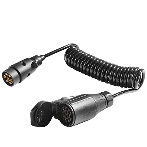 DARKGUARD 2.75m Trailer Extension Lead 12V,7Pin Male to 13-pin Female Towing Adapter, Caravan and Trailer Adaptor