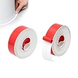 2 Rollos Cinta Selladora Impermeable para Baño - 3,2 m x 22 mm, Cinta Baño Selladora de PVC, Antimoho y Resistente al Agua, Ideal para Bañeras, Lavabos y Aseos