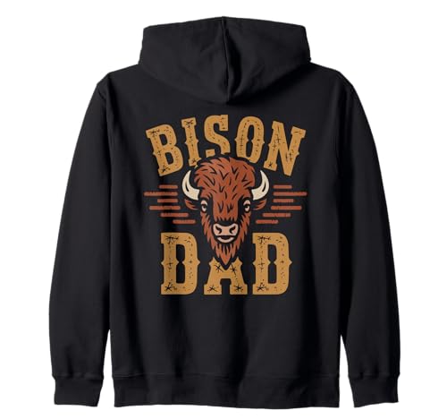 Bison Dad Juego de palabras Amantes de los animales American Bison Buffalo hombres Sudadera con Capucha
