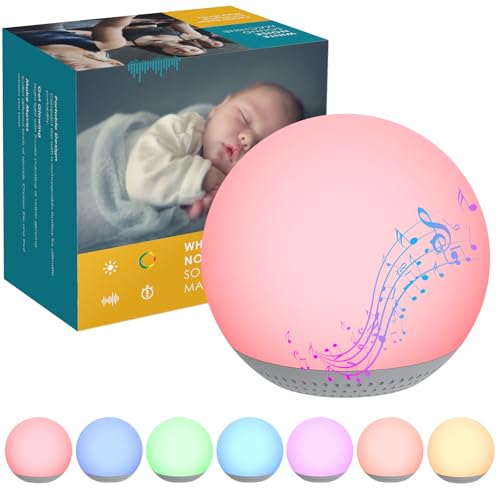 HOMGEN 2 in 1 White Noise Machine for Baby - Rechargeable Sl