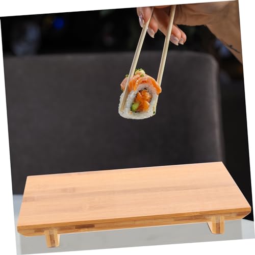 Bandeja para servir sushi reutilizable de bambú miniatura 3