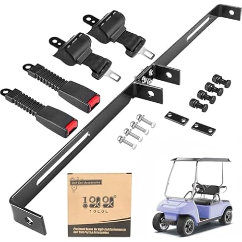10L0L Universal 2 Passenger Golf Cart Seat Belt Bracket Kit Cover