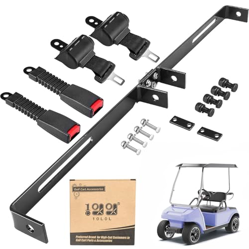 10L0L Universal 2 Passenger Golf Cart Seat Belt Bracket Kit for Yamaha EZGO Club Car Fits Front Seat with Bracket