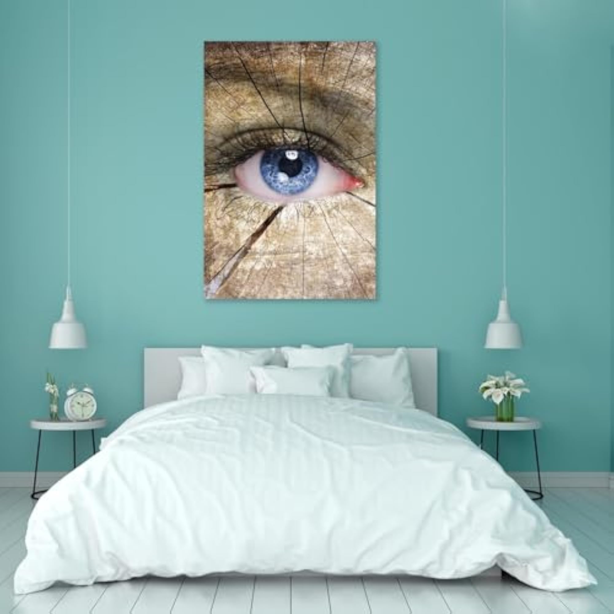Old Tree Pattern On Woman Face Peel & Stick Vinyl Wall Sticker
