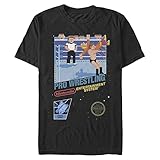 Nintendo Big & Tall Pro Wrestling Men's Tops Short Sleeve Tee Shirt, Black, 4X-Large Tall