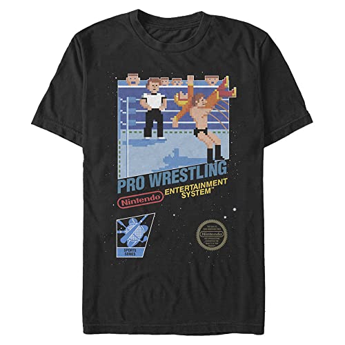 Nintendo Big & Tall Pro Wrestling Mens Tops Short Sleeve Tee Shirt Black X-Large Tall
