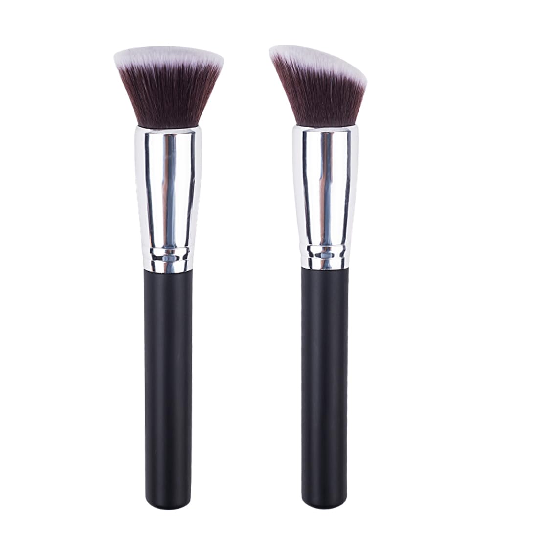 2 Piezas Brochas Maquillaje Brocha Contorno Base Premium Impecable Para Colorete Corrector Resaltar Polvo Líquido