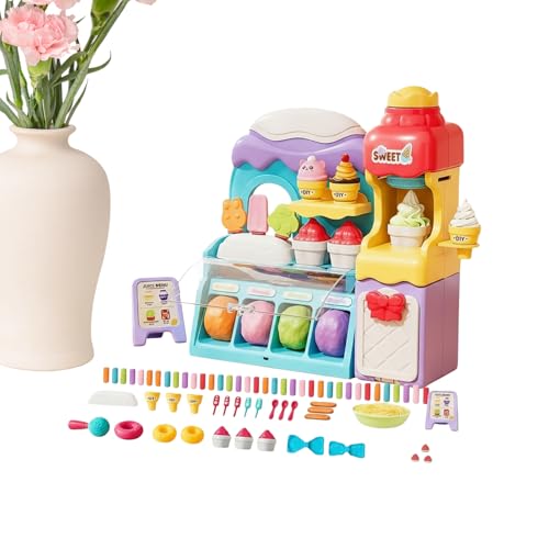 Ensemble de crème glacée en pâte à modeler sensorielle et argile sèche