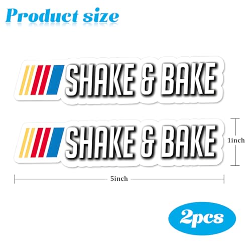 Image of Shake and Bake Car Sticker, 2PCS Vinyl Funny Decal for Automotive Window Door Bumper, Waterproof Vehicle Exterior Decoration Accessories, Universal for Motorbike Sedan Truck