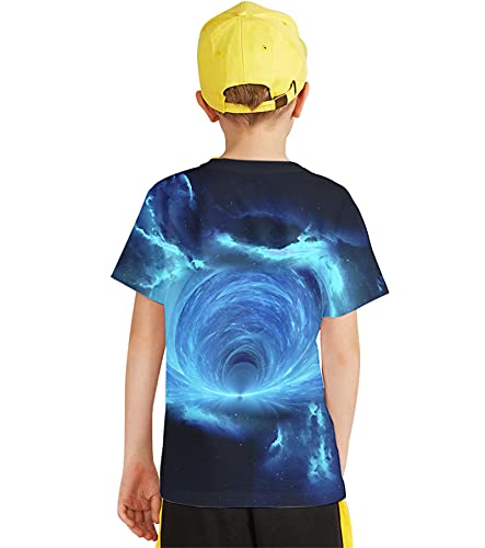Image of Linnhoy Kids 3D Print Fashion Graphic T-Shirts for Boys Girls 6-16 Years | Unisex Colorful Short Sleeve, Crewneck, Breathable Fabric, Suitable for Daily Sport Festival Wear