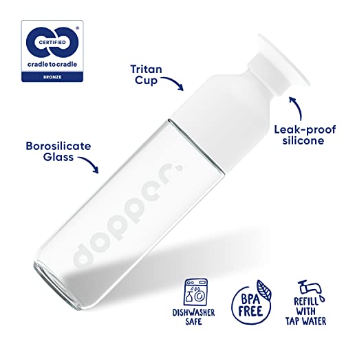 Dopper Glass Drinkfles 400ml - Green Product Award 2021 - Glazen Waterfles van Borosilicaatglas - Minimalistische Fles… - Image 5